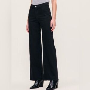 DL1961 Hepburn Wide Leg Jeans Womens 29 Black High Rise Stretch Blackwell Denim